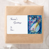 SNOWMAN MIT OWL , weiß blau rot (Insitu)