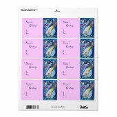 SNOWMAN MIT OWL , weißes blaues Rosa (Vorne)