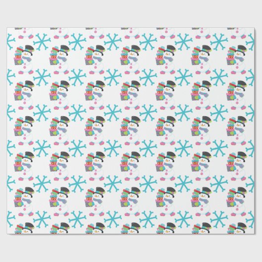 Snowman mit Packages Geschenkwrap Geschenkpapier (Flach)