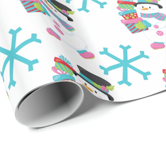 Snowman mit Packages Geschenkwrap Geschenkpapier (Rolleneckpunkt)