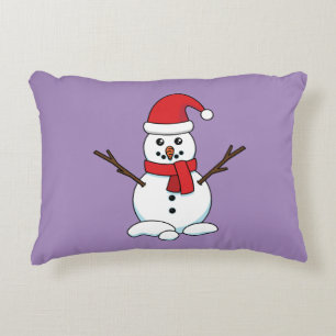 Snowman mit Red Bonnet und Scarf Dekokissen