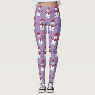 Snowman mit Red Bonnet und Scarf Leggings