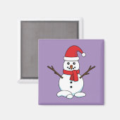Snowman mit Red Bonnet und Scarf Magnet (Vorderseite/Rückseite)