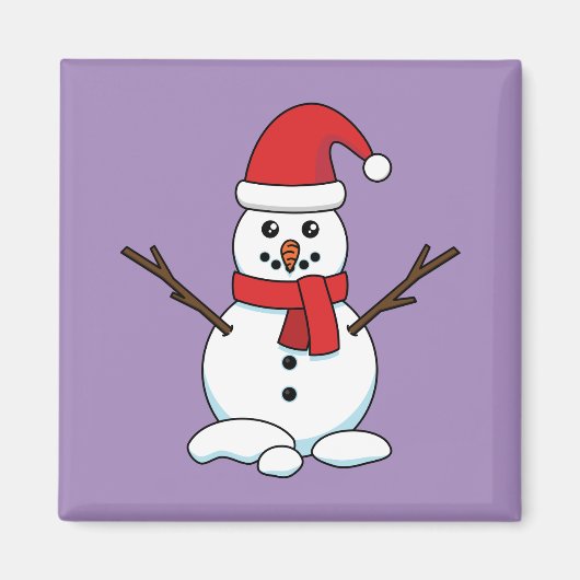 Snowman mit Red Bonnet und Scarf Magnet (Vorne)