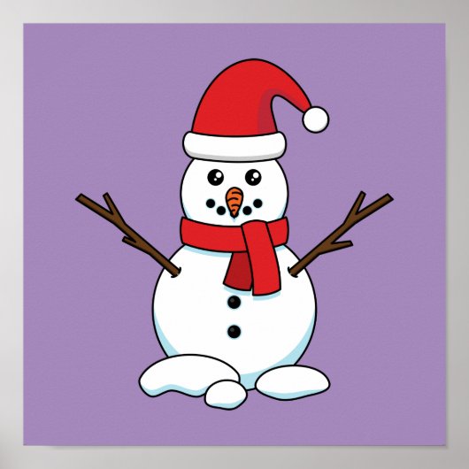 Snowman mit Red Bonnet und Scarf Poster (Vorne)