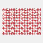 Snowman mit Red Bowtie Black Buffalo Kariert Trim Geschenkpapier Set (Vorderseite 2)