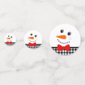 Snowman mit Red Bowtie Black Buffalo Kariert Trim, Konfetti (Vorderseiten)