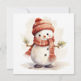 Snowman mit Red Hat Christmas Feiertagskarte