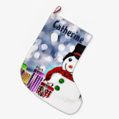 Snowman mit seinen Geschenken Großer Weihnachtsstrumpf (Vorderansicht (hängend))