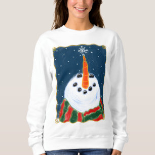 Snowman mit Snowflake Weihnachten Kunst zu tragen Sweatshirt