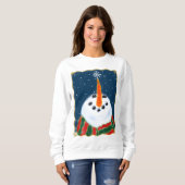 Snowman mit Snowflake Weihnachten Kunst zu tragen Sweatshirt (Vorne ganz)