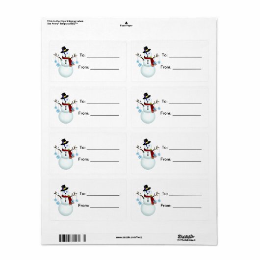 Snowman mit Snowflakes - Geschenk Tag (Vorne)