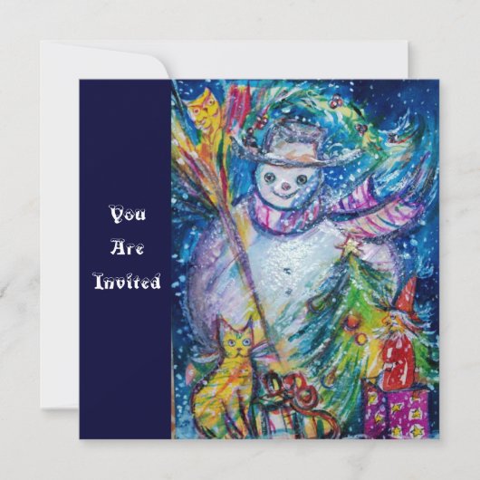 SNOWMAN MIT SPIELZEUGEN, Weihnachts-Party Einladung (Vorderseite)
