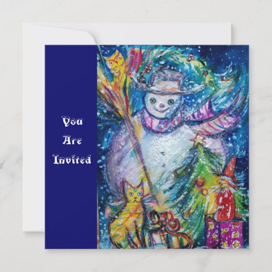 SNOWMAN MIT SPIELZEUGEN, Weihnachts-Party Einladung (Vorderseite)