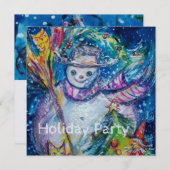 SNOWMAN MIT SPIELZEUGEN, Weihnachtsfeier Einladung (Vorne/Hinten)