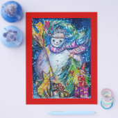 SNOWMAN MIT SPIELZEUGEN, weiß, blau Flyer (Einzeln)