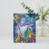 SNOWMAN MIT SPIELZEUGEN, weiß, blau Postkarte (Stehend Vorderseite)