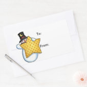 Snowman mit Star - Geschenketiketten Rechteckiger Aufkleber (Umschlag)