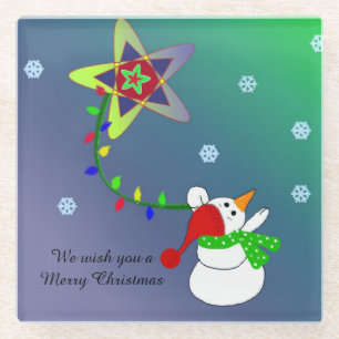 Snowman mit Star Glasuntersetzer