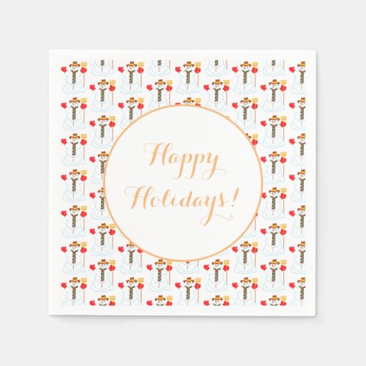 Snowman mit Text Napkins Serviette (Vorderseite)