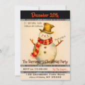 Snowman mit Top Hat Christmas Party Einladung (Vorderseite)