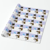 Snowman mit Top Hat und Cane Geschenkpapier (Ungerollt)