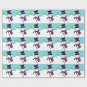 Snowman mit Top Hat und Cane Geschenkpapier (Flach)