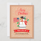 Snowman mit US Flag Kraft Papier Weihnachten (Vorderseite)