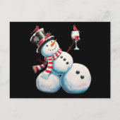 Snowman mit Wein Weihnachten Funny Weihnachten Ges (Vorderseite)
