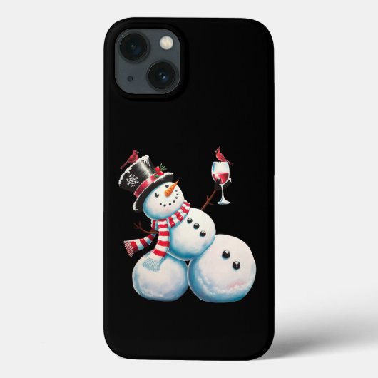 Snowman mit Wein Weihnachten Funny Weihnachten Ges Case-Mate iPhone Hülle (Rückseite)