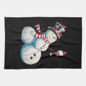 Snowman mit Wein Weihnachten Funny Weihnachten Ges Geschirrtuch (Horizontal)