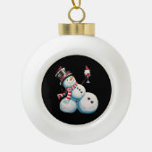 Snowman mit Wein Weihnachten Funny Weihnachten Ges Keramik Kugel-Ornament (Vorderseite)