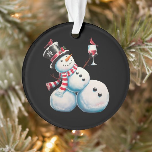 Snowman mit Wein Weihnachten Funny Weihnachten Ges Ornament (Baum)