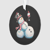 Snowman mit Wein Weihnachten Funny Weihnachten Ges Ornament (Vorderseite)