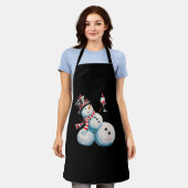 Snowman mit Wein Weihnachten Funny Weihnachten Ges Schürze (Getragen)