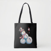 Snowman mit Wein Weihnachten Funny Weihnachten Ges Tasche (Vorderseite)