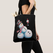 Snowman mit Wein Weihnachten Funny Weihnachten Ges Tasche (Von Nahem)