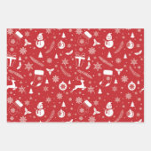 Snowman Mitton Snowflake Weihnachtsgeschenk Geschenkpapier Set (Vorderseite 2)