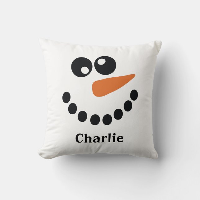 Snowman Monogrammed Kissen (Vorderseite)
