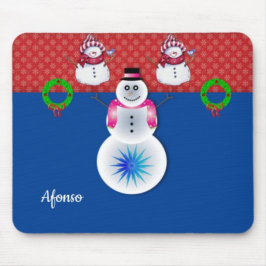 Snowman Mouse Pad Mousepad (Vorne)
