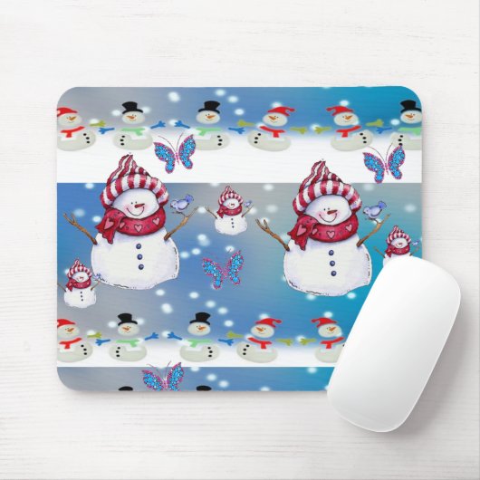 Snowman Mouse Pad Mousepad (Mit Mouse)