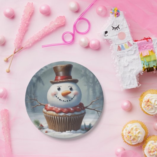Snowman Muffin Pappteller (Party)
