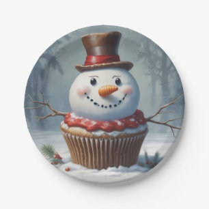 Snowman Muffin Pappteller