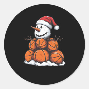 Snowman Mvp Basketball Weihnachten Runder Aufkleber