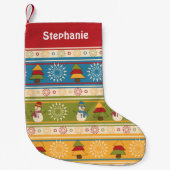 Snowman n' Trees Weihnachtsfest Strumpf Kleiner Weihnachtsstrumpf (Vorderseite)