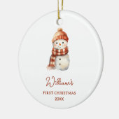 Snowman Name Baby's First Christmas Keramik Ornament (Links)