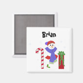 Snowman Name Tag Magnet (Vorderseite/Rückseite)