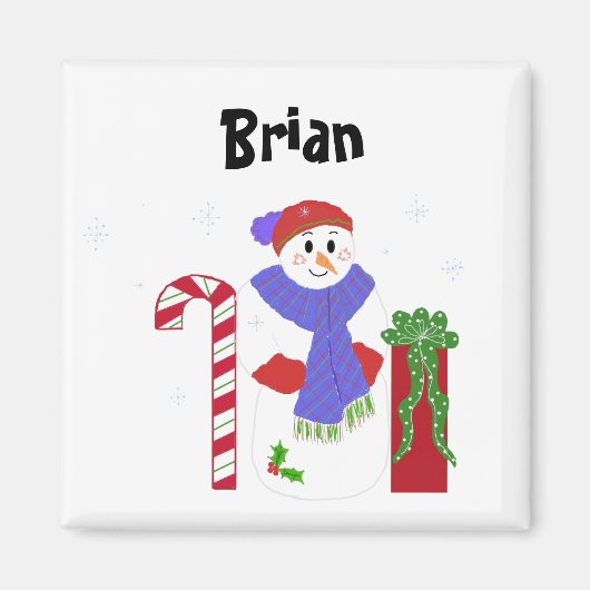 Snowman Name Tag Magnet (Vorne)