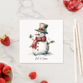 Snowman Napkin Editable Serviette (Beispiel)