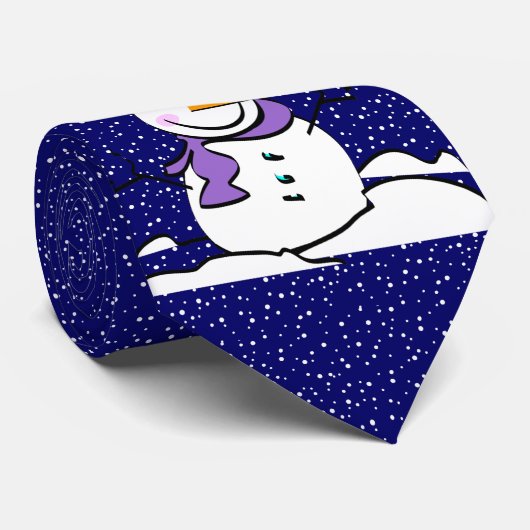 Snowman Necktie Krawatte (Gerollt)